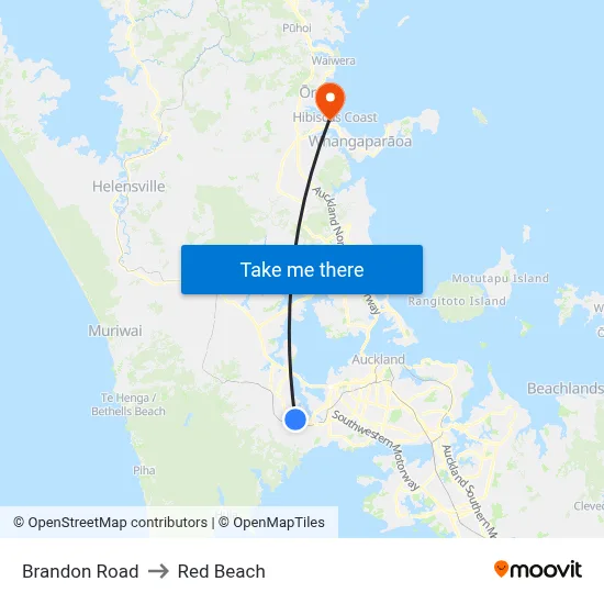 Brandon Road to Red Beach map