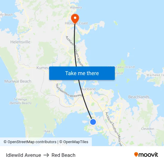 Idlewild Avenue to Red Beach map