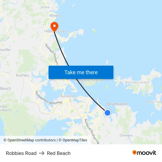 Robbies Road to Red Beach map