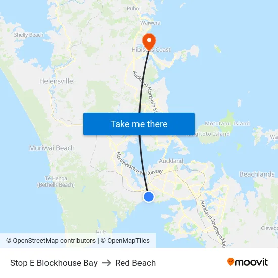 Stop E Blockhouse Bay to Red Beach map