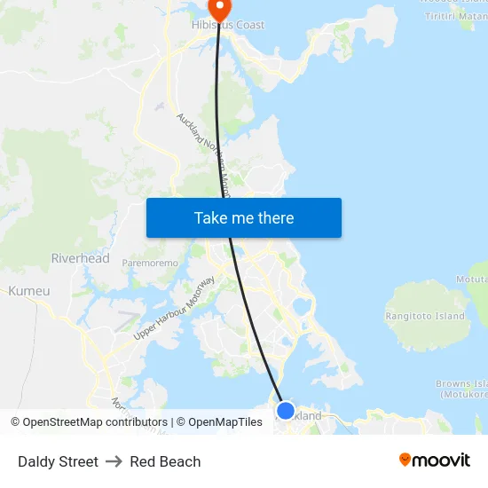 Daldy Street to Red Beach map