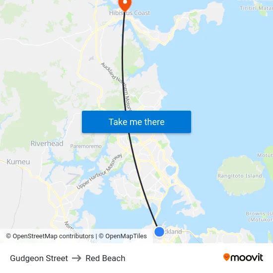 Gudgeon Street to Red Beach map