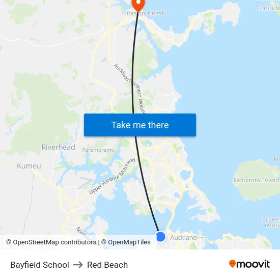 Bayfield School to Red Beach map