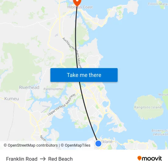 Franklin Road to Red Beach map
