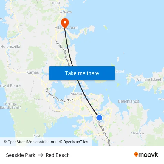 Seaside Park to Red Beach map