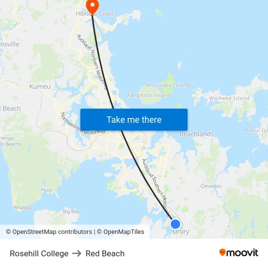 Rosehill College to Red Beach map