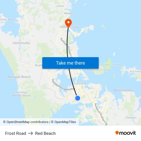 Frost Road to Red Beach map