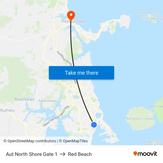 Aut North Shore Gate 1 to Red Beach map