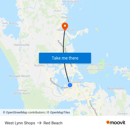 West Lynn Shops to Red Beach map