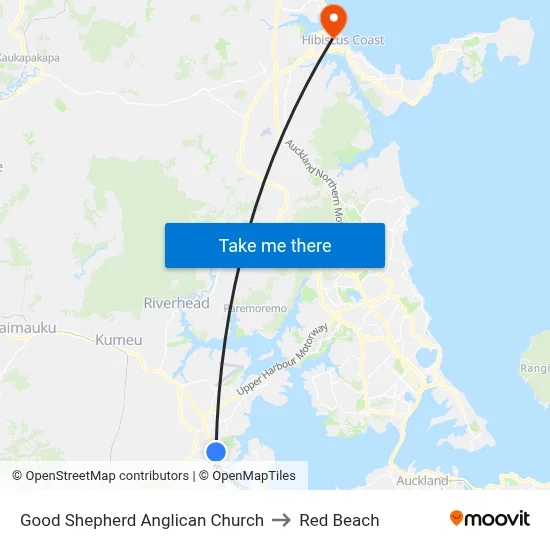 Good Shepherd Anglican Church to Red Beach map