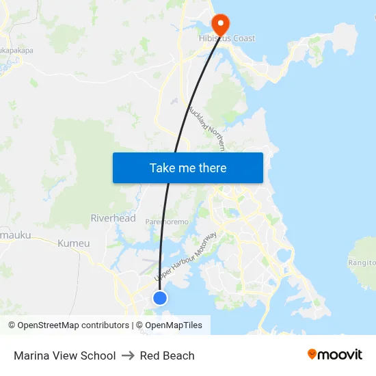 Marina View School to Red Beach map
