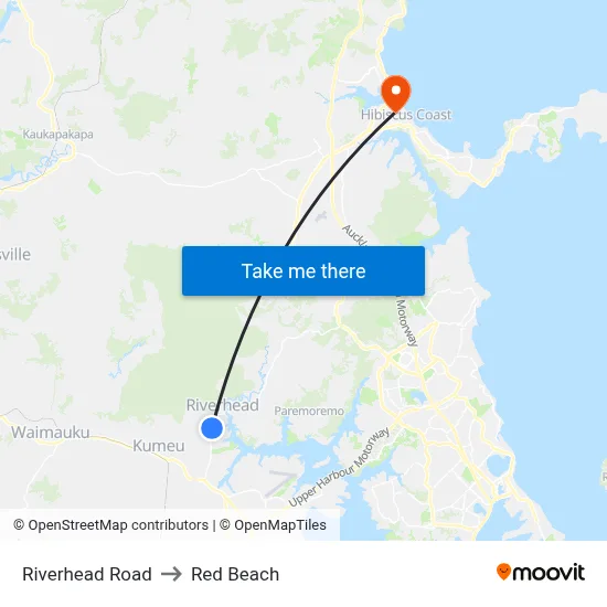 Riverhead Road to Red Beach map