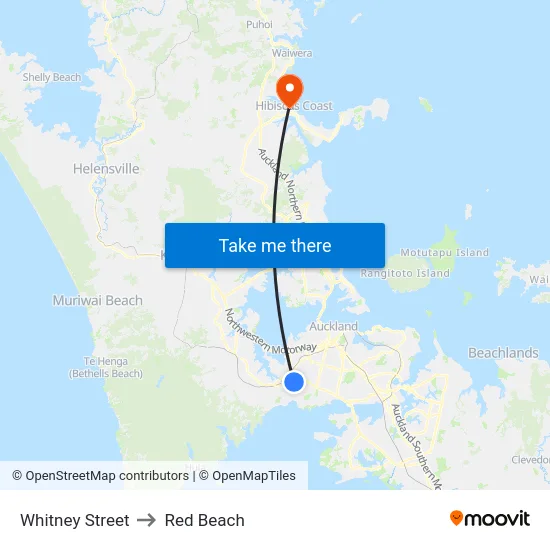 Whitney Street to Red Beach map