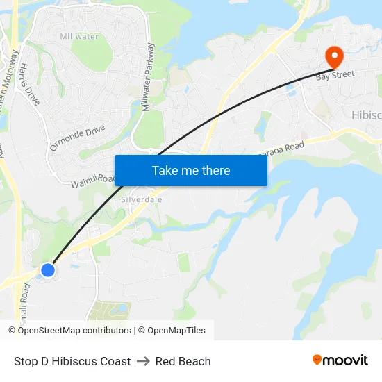 Stop D Hibiscus Coast to Red Beach map