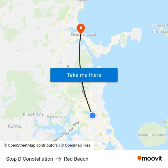Stop D Constellation to Red Beach map