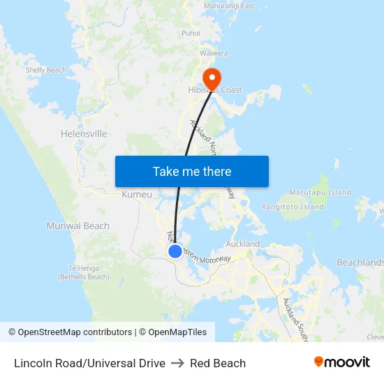 Lincoln Road/Universal Drive to Red Beach map