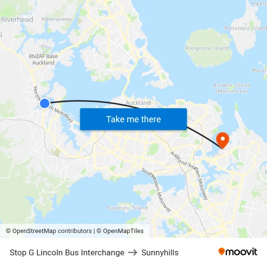 Stop G Lincoln Bus Interchange to Sunnyhills map