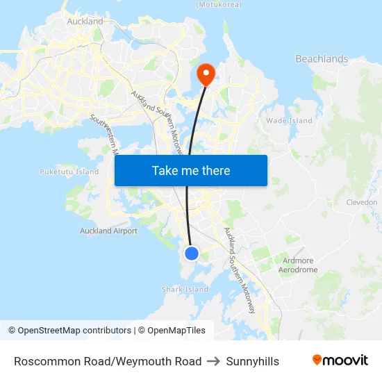Roscommon Road/Weymouth Road to Sunnyhills map
