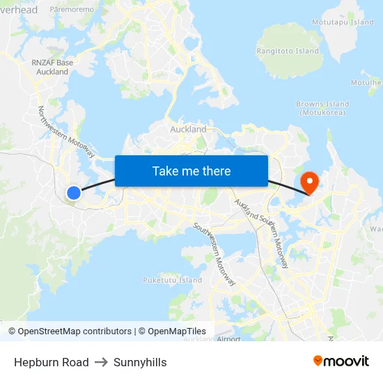 Hepburn Road to Sunnyhills map