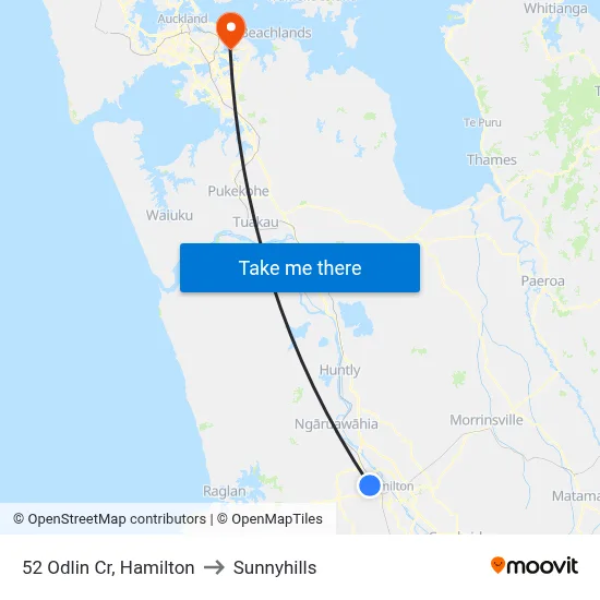 52 Odlin Cr, Hamilton to Sunnyhills map