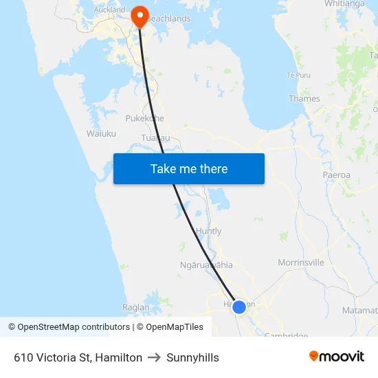 610 Victoria St, Hamilton to Sunnyhills map