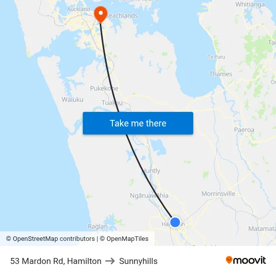 53 Mardon Rd, Hamilton to Sunnyhills map
