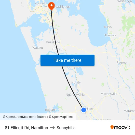 81 Ellicott Rd, Hamilton to Sunnyhills map