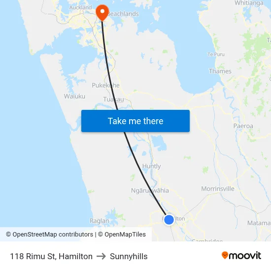 118 Rimu St, Hamilton to Sunnyhills map