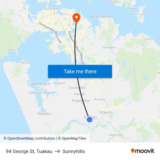 94 George St, Tuakau to Sunnyhills map