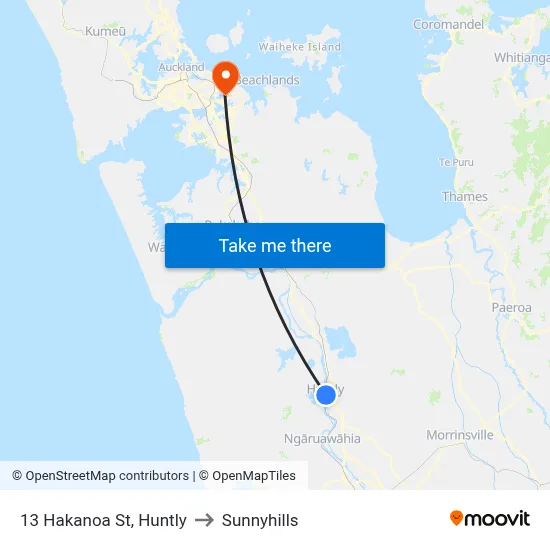 13 Hakanoa St, Huntly to Sunnyhills map