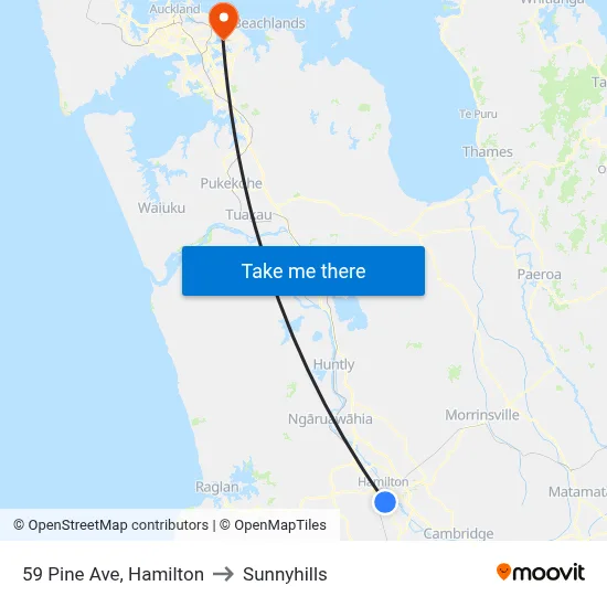59 Pine Ave, Hamilton to Sunnyhills map