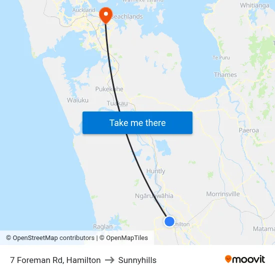 7 Foreman Rd, Hamilton to Sunnyhills map
