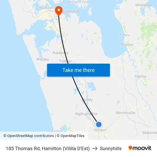185 Thomas Rd, Hamilton (Vililla D'Est) to Sunnyhills map
