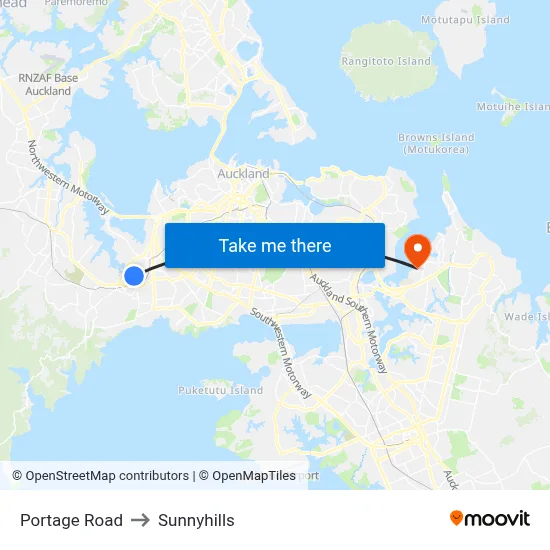 Portage Road to Sunnyhills map