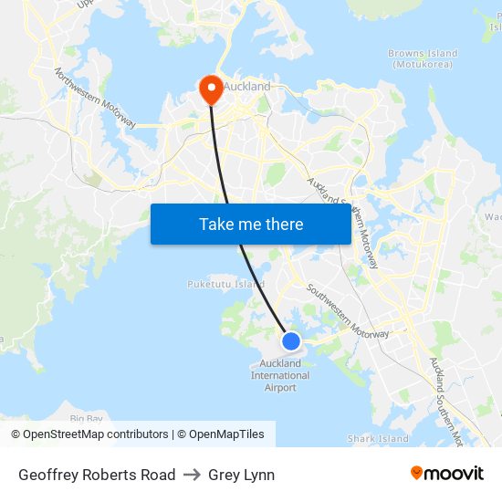 Geoffrey Roberts Road to Grey Lynn map