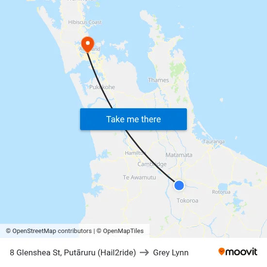 8 Glenshea St, Putāruru (Hail2ride) to Grey Lynn map