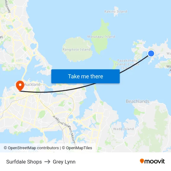 Surfdale Shops to Grey Lynn map