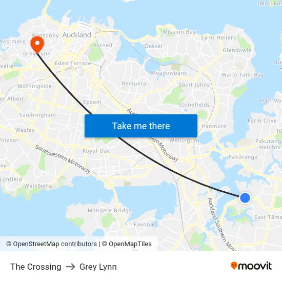 The Crossing to Grey Lynn map