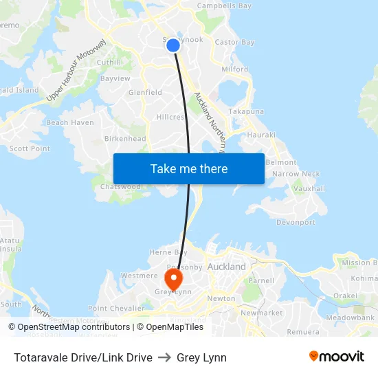 Totaravale Drive/Link Drive to Grey Lynn map