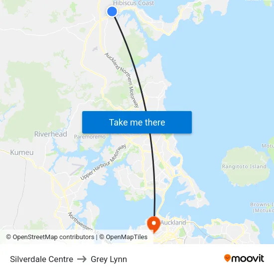 Silverdale Centre to Grey Lynn map