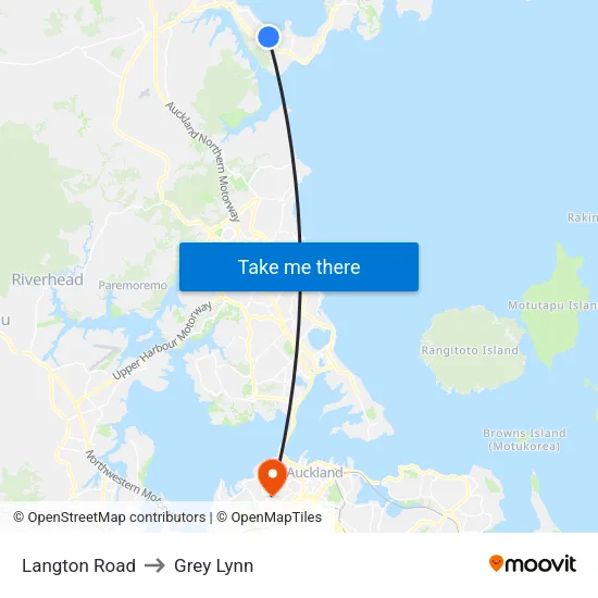 Langton Road to Grey Lynn map
