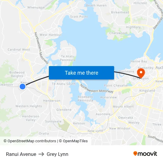 Ranui Avenue to Grey Lynn map
