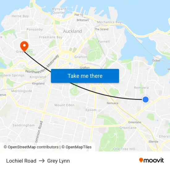 Lochiel Road to Grey Lynn map