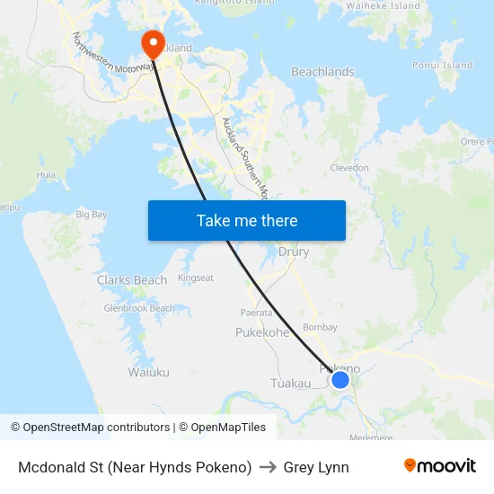 Mcdonald St, Pokeno (Near Hynds) to Grey Lynn map