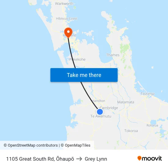 1105 Great South Rd, Ōhaupō to Grey Lynn map