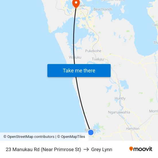 23 Manukau Rd, Raglan (Near Primrose St) to Grey Lynn map
