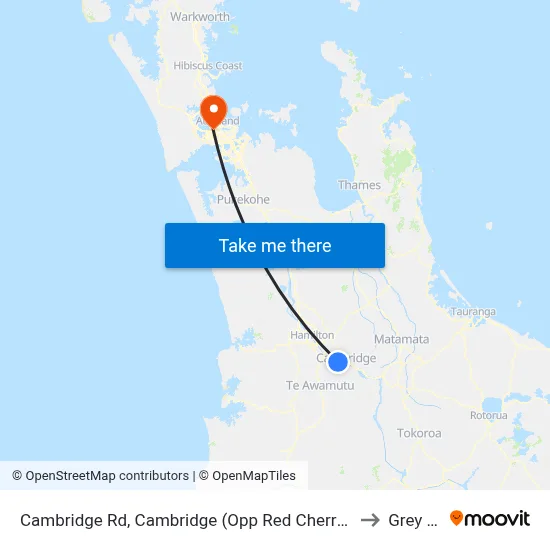 Cambridge Rd, Cambridge (Opp Red Cherry Cafe) (Hail2ride) to Grey Lynn map