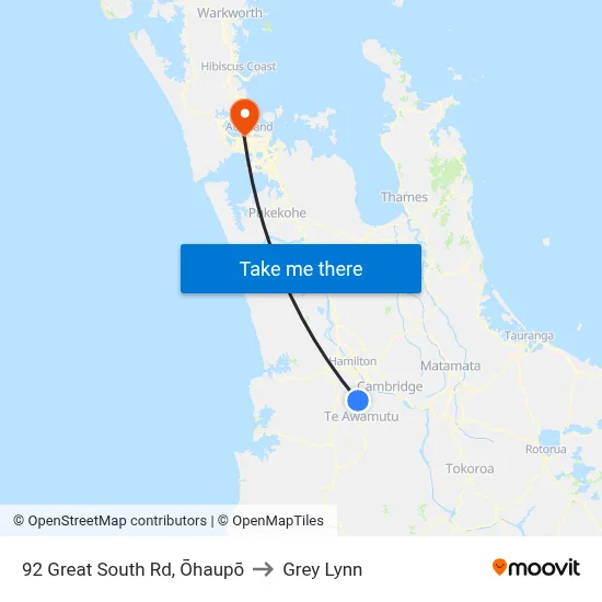 92 Great South Rd, Ōhaupō to Grey Lynn map