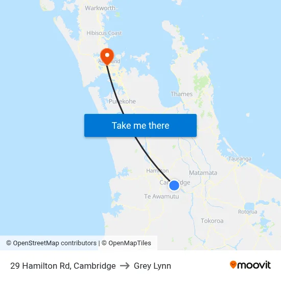 29 Hamilton Rd, Cambridge to Grey Lynn map