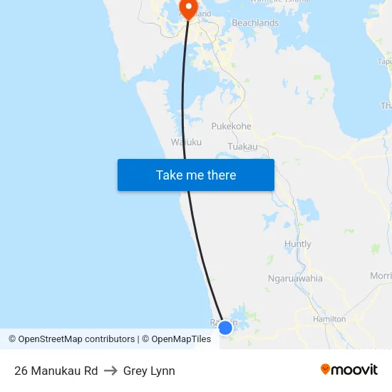 26 Manukau Rd, Raglan to Grey Lynn map